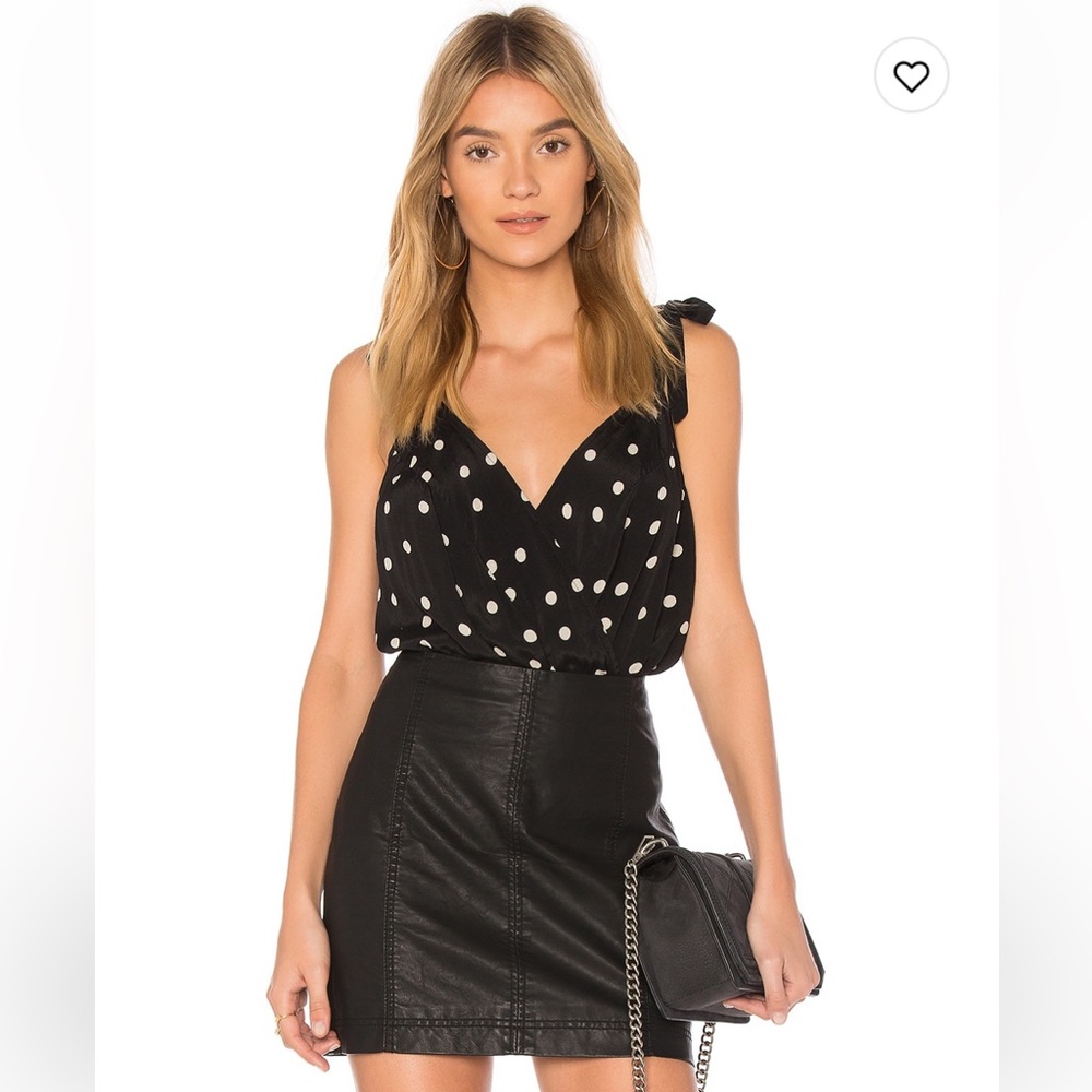 Lovers and Friends Evan Cami Bodysuit in midnight polka dot